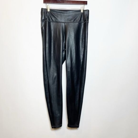 Athleta All Over Gleam Tight Legging Black Vegan Leather Women's Size Medium - Picture 6 of 14